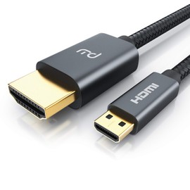 CSL - 8k Micro HDMI to HDMI 2.1 Cable 1 m - 3D - UHD II - 7680 x 4320 @ 120Hz with DSC - HDR - ARC - Type D to Type A - Nylon Brading - for Raspberry Pi 4, Gopro, OdroID, Cameras, Tablets, Notebooks