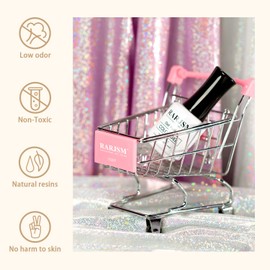 RARJSM Champagne Gold Glitter Gel Nail Polish Sparkly Iridescent Rainbow Shimmer Holographic Gel Polish Soak off Led UV Curing Required High Pigments Gel for Home Salon Manicure Nail Art 15ml