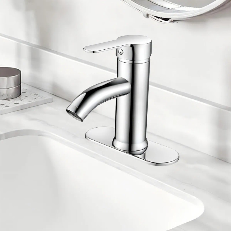 Grifería Banna GRB01 Monomando Cromado Acero Inoxidable para Baño