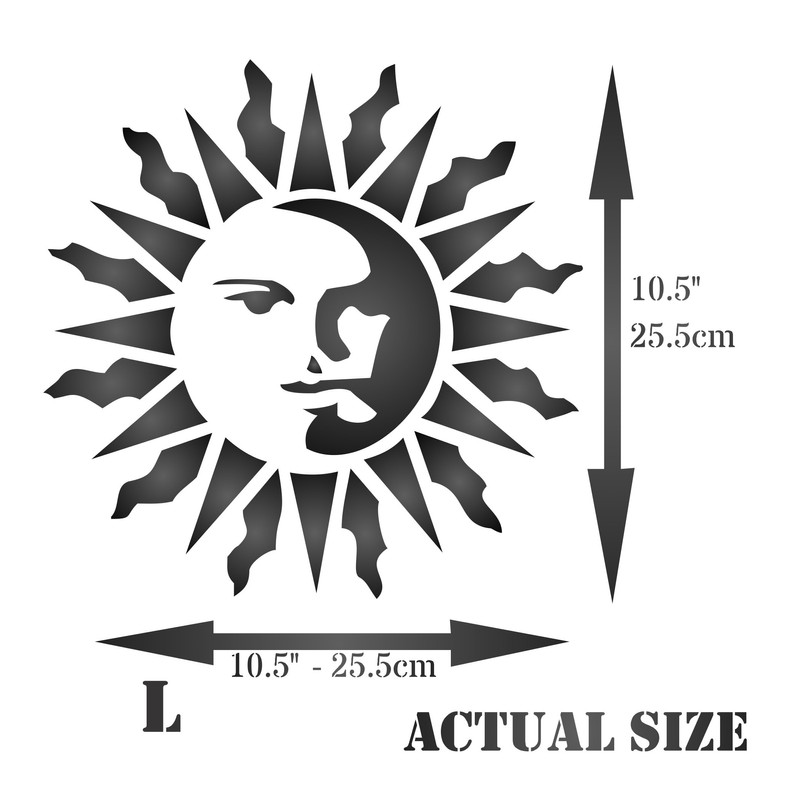 Sun Stencil - 26.5 x 26.5cm (L) - Reusable Large
