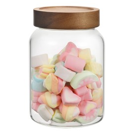 OULOVECO Glass Jar with Lids 40 oz,Candy Jar Glass Cookie jar with Airtight Screw Lid Borosilicate Glass Food Storage Canister Containers for Spice Ground Nut Pasta Sugar Tea