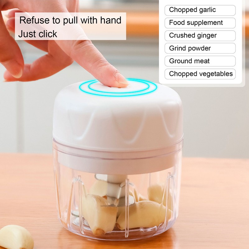 Electric Garlic Chopper Cutter Cordless Food Vegetables Fruits Blender for