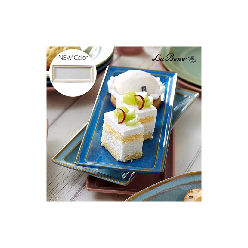 Lavene Rectangular Plate 1+1 (total 2p), Olive GreenOlive Green_Coral BlueCoral