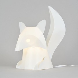 LITECRAFT Glow Table Lamp Fox Origami Style Child's Bedside LED Light - White