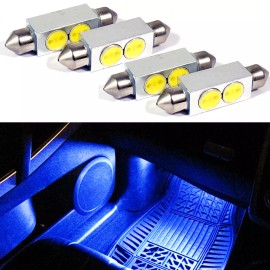 GENSSI 4 pc 42mm Festoon LED Blue Dome Map Light Interior Lamp Bulb 578 569 211 2 212 2