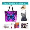 bositigo Purple Butterfly Gym Tote Bags for Women,Cute Butterfly Purse
