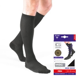 Neo G Therapeutic Compression Socks Men 20-30 mmhg knee high - for spider or varicose veins, swollen legs, feet, ankles, treating mild edema. Mens compression socks for swelling - Black - L