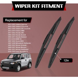 OTUAYAUTO Limpiaparabrisas trasero de 12 pulgadas H306 - Reemplazo para Subaru Impreza 2015-2023 Crosstrek 16-23 WRX 13-14 XV Crosstrek 13-22, Honda CRV 17-22 Element 03-11, Acura MDX 07-22