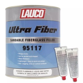 lauco Ultra Fiber Sandable Fiberglass Filler for Fiberglass, Steel, Plastics.