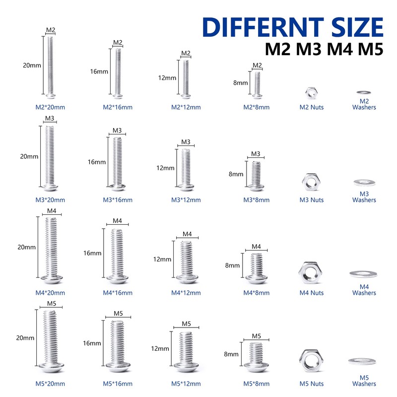 Stainless Steel Screws Nuts and Washers Assortment Kit, with Storage