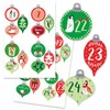 Papierdrachen 24 Advent calendar number stickers baubles with penguins in