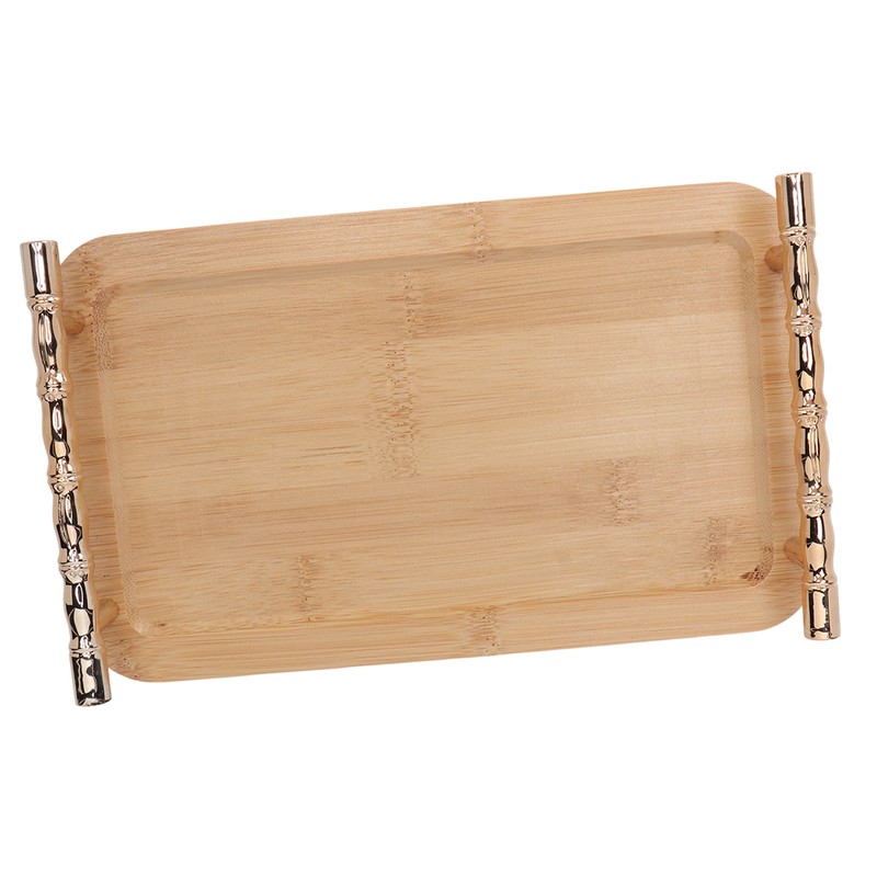 Bamboo Serving Tray with 2 Handle Eco Friendly Multipurpose Rectangular