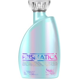 Devoted Creations Prismatica - Optimizador de bronceado oscuro de tono azul con escualano derivado de caña de azúcar, colágeno vegano, fotosomas activados por luz, tecnología antinaranja, tatuaje y protección de decoloración de color, uso con luz azul, lu