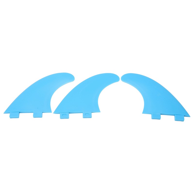 3Pcs Surfboard Fins Nylon Plastic Blue Thruster Fin Surfing Board
