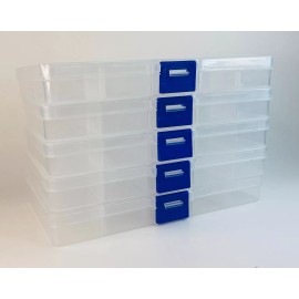 Unbranded 5 pack 15-grid Adjustable Plastic Box Bead Jewelry Container Craft Organizer