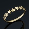 Kooljewelry 14k Yellow Gold Row of Star Minimalist Ring (size