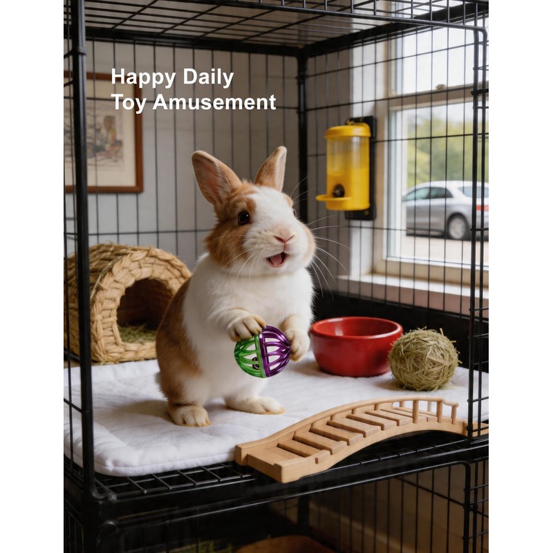 Rabbit Toys 10-Pack with Jingle Bells, Interactive Cage Enrichment Balls