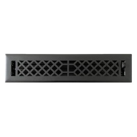 Empire Register Co, Steel Floor Register - 2x14 inch, Antique Style Design, Textured Black Finish, Heavy Duty Walkable Steel Floor Vents, Metal Damper Attached Air Vents for Home Floor only