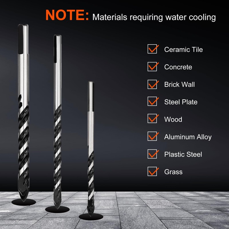 COMOWARE Masonry Drill Bit, 10 Pcs Concrete Drill Bit 1/8”