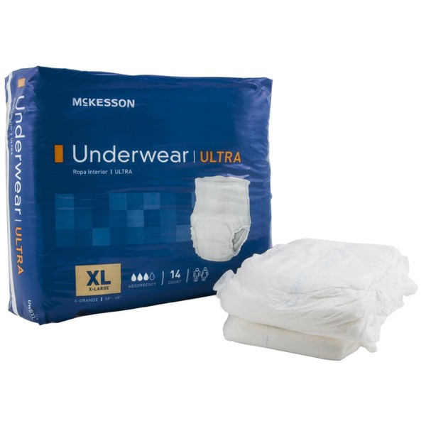 McKesson UWBXL Pull on Absorbent Underwear, X-Large, 58"-68" Waist