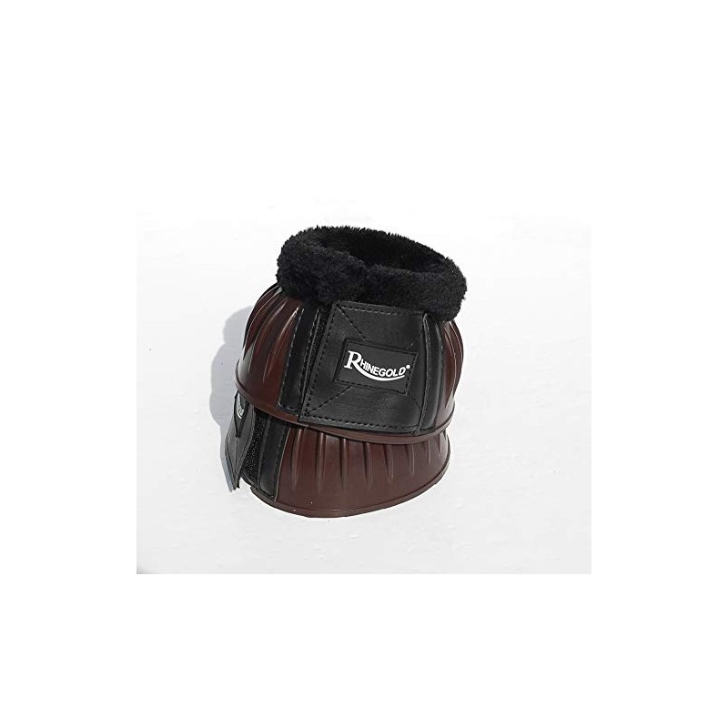 Rhinegold Fleece Trim Over-Reach Boot-Medium-Brown/Black