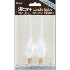 Darice Candle Lamp Collection Silicone Candle Bulbs-5 Watt 2/Pkg