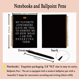 ARPTCN Coworker Leaving Gifts - My Favorite Coworkers Gave Me This Hardcover A5 Spiral Notebook & Ballpoint Pen 2pc,Goodbye Gifts for Coworkers,Journal for Teens,New Job Gifts for Women Men