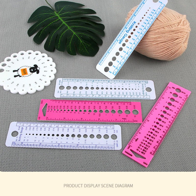 Haiki Multifunctional Knitting Needle Gauge Ruler Knitting Needle Measuring Tool