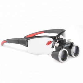 3.5x420 MM Angle Adjustable Binocular Loupes Magnifier Glasses Lab Magnification loupes with Black Cloth Case (Black)