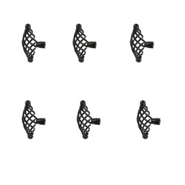Vintage Nickel Iron Alloy Cabinet Handles, Set of 6 Black Hollow Out Birdcage Furniture Handles for Dresser, Cabinet, Door, Closet, Drawer (65MM Spiral Shaped)