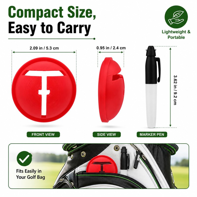 AETUXU Impact Ball Liner Golf,Golf Ball Marker with Marking Pen,3Pack