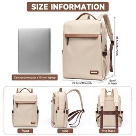 XINDING - Mochila de moda para mujer, diseño multiusos, convertible, bolsa de hombro, bolsa de viaje, 1814beige, Large, Mochila para portátil