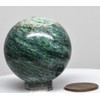 37mm 80g Rich Deep Green Quartz Carved into Sphere Polished