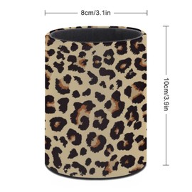 XUWU Leopard Print Pen Holder Pencil Organizer Cute Pencil Cup Desk Decor Makeup Brush Holder PU Multifunctional Office Suppliesfor Home Classroom School