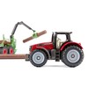 Siku 1134 Trattore Massey Ferguson con rimorchio forestale, gru di