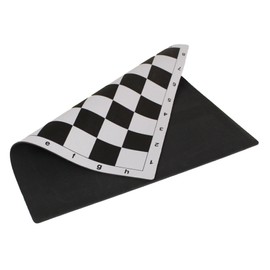 Tablas de ajedrez enrollables de vinilo estándar, tablas de ajedrez profesionales para clubes y torneos (cuadrado de 2.25 pulgadas, hule negro)