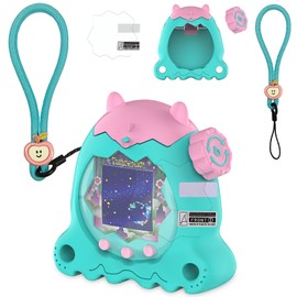 BCWXION Silica Gel Cover and Zoom Disc Cover for Tamagotchi Paradise with Screen Protector and Cable, Standing, Communication Compatible, One-Piece Opening, Shock Absorption, Durable, Scratch