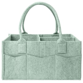 Cute Castle 2 Pack Diaper Caddy Organizer - Portable Baby Caddy Organizer with Handle, Nursery Storage Bin and Car Organizer for Girls, Boys - Baby Gift Basket - Green