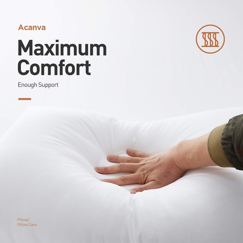 Acanva Hotel Quality Bed Pillows for Sleeping,Premium 3D Plush Fiber-Reduces