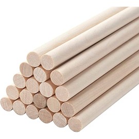 12PCS Dowel Rods Wood Sticks Wooden Dowel Rods - 7/9 x 12 Inch Unfinished Bamboo Sticks - for Crafts and DIYers