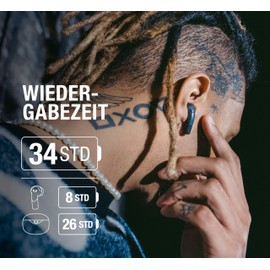 Fresh 'n Rebel Twins Ace Bluetooth kopfhörer In Ear mit Hybrid Active Noise Cancelling, In-Ear Kopfhörer kabellos, Mit ENC microfon, Bluetooth 5.3, IPX4 spritzwasserfest, 34 std. Spielzeit (Hellblau)