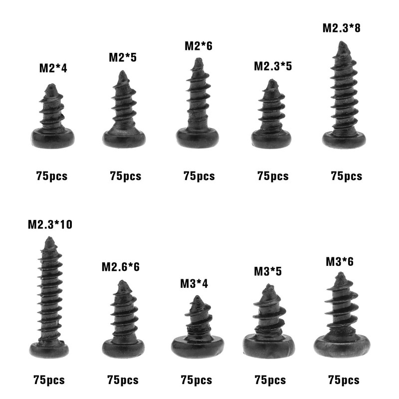 SING F LTD 750Pcs Pan Head Self Tapping Screw Set