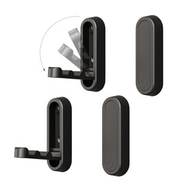 Folding Hooks 4 Pack Foldable Coat Hook Heavy Duty Wall Hooks for Hanging Coats, Towel, Hat, Backpacks for Bathroom, Entryway, Closet, Pool and Kitchen (Black, Round)