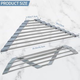 SMLBJUTE Triangle Roll-Up Dish Drying Rack, 304 Stainless Steel Folding Dish Rack Over Sink Mat Drainer Kitchen Sink Organizer Accessories
