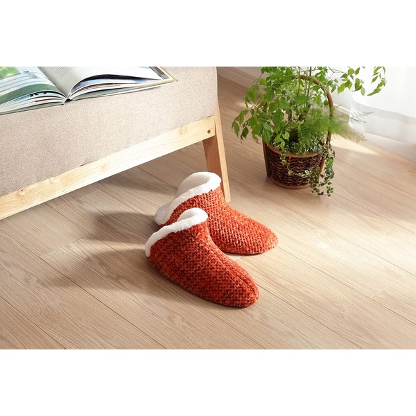 Ikehiko #7321649 Room Shoes, Notebook, High Instep, Approx. L (~ 27 cm), Orange, Simple, Smooth, Texture, Ankle Slippers, Shoes