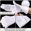 FENQURO 2 Pairs White Gloves, White Gloves Men, White Stitched