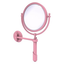 Allied Brass TRM-8/4X-PNK Tribecca Collection Wall Mounted Make-Up Mirror 8 Inch Diameter with 4X Magnification, Pink