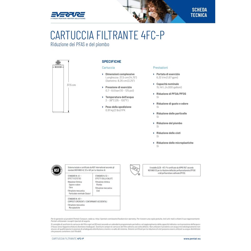 EV959531 Everpure 4FC-P PFAS Removal Water Filter Replacement Cartridge