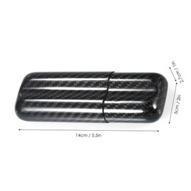 Carbon Fiber Cigar Case for 2 Cigars, Carbon Fiber Travel Humidor Cigar Humidor with Adjustable Cover for up to 57 Rings Gauge Cigars