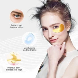 100Pcs Reallygood 24K Gold Gel Collagen Eye Pads, Crystal Collagen Under Eye Mask for Moisturizing, Reducing Fine Lines&Dark Circles& Puffy Eyes Under Eye Patch for Women Men (100Pcs/50Pairs 24K Gold)
